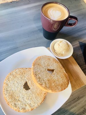 Bagel with ‘cream cheese' at The Cavern in El Nido