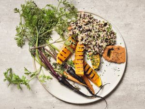 Chargrilled squash .heritage carrots . quinoa . wild rice . bulgur wheat  at Tendril in London