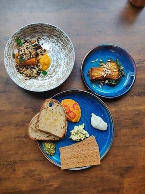 Food is so so good! Squash!! Celeriac terrine! Muhammara. Banging dishes   at Tendril in London