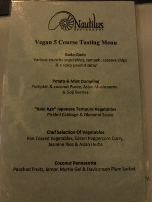 Vegan tasting menu at Nautilus in Port Douglas