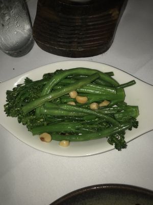 Green beans and broccoletti side  at Nautilus in Port Douglas