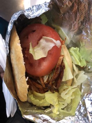 H1 xi’an burger single, with lettuce $0.50, with tomato $0.50 素肉夾饃 🥙  at Tofubox in Brooklyn