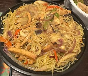 Singapore noodles. Giant portion  at Tofubox in Brooklyn