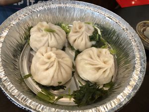 D4 soup dumpling 小籠包 with cilantro   at Tofubox in Brooklyn