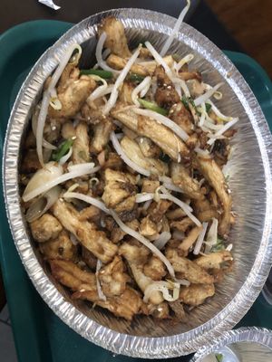 Bean sprout with vegan chicken   at Tofubox in Brooklyn