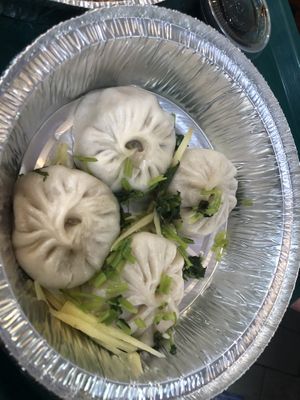 D4 soup dumpling 小籠包with cilantro   at Tofubox in Brooklyn
