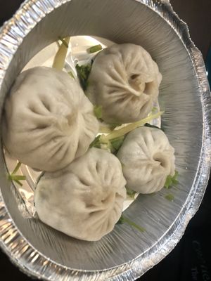 D4 soup dumpling 小籠包with cilantro   at Tofubox in Brooklyn