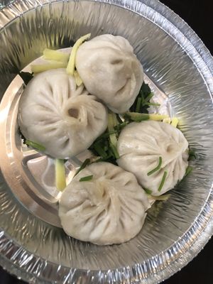 D4 soup dumpling 小籠包with cilantro   at Tofubox in Brooklyn