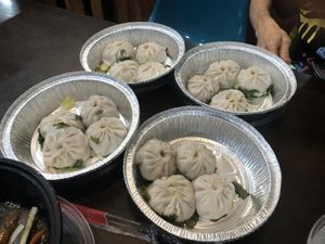 D4 soup dumpling 小龍包 with cilantro   at Tofubox in Brooklyn