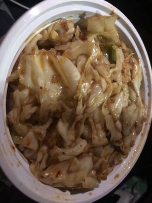 C32 sautéed cabbage with Szechuan sauce   at Tofubox in Brooklyn