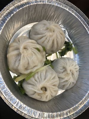 D4 soup dumpling 小籠包 with cilantro   at Tofubox in Brooklyn