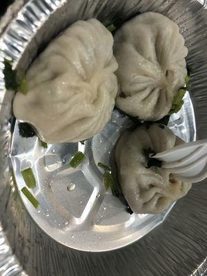 D4 soup dumpling 小籠包 with cilantro   at Tofubox in Brooklyn