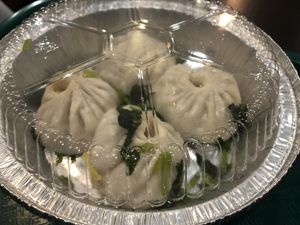 D4 soup dumpling 小籠包 with cilantro   at Tofubox in Brooklyn