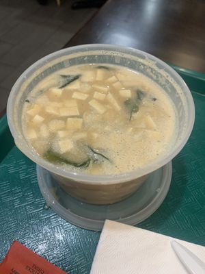Miso soup  at Tofubox in Brooklyn