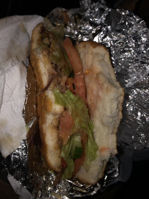 H1 xian burger single, with lettuce, cucumber, and tomato   at Tofubox in Brooklyn