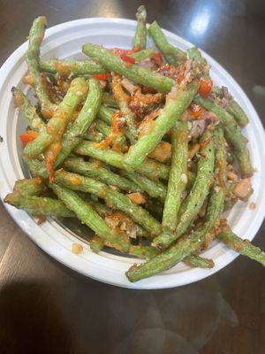 C29 stir fried string beans, no spicy   at Tofubox in Brooklyn