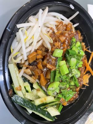 N8 konjac noodle with soy bean paste and bean sprouts   at Tofubox in Brooklyn