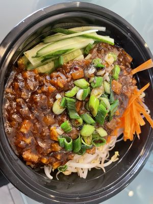 N8 konjac noodle with soy bean paste and bean sprouts  at Tofubox in Brooklyn