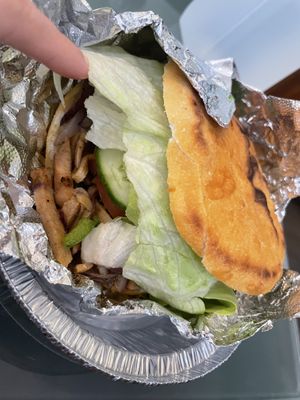H1 xian burger single, with lettuce cucumber and tomato   at Tofubox in Brooklyn