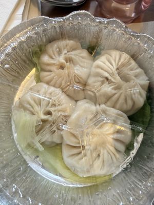 Soup dumplings   at Tofubox in Brooklyn