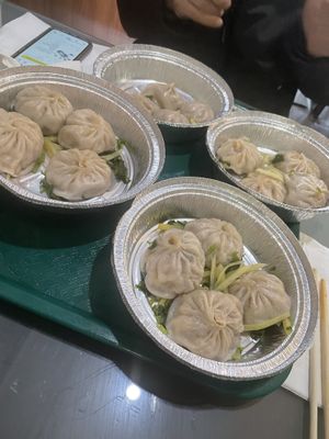 D4 soup dumpling with ginger and cilantro *4  at Tofubox in Brooklyn