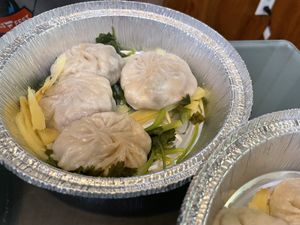D4 soup dumpling with ginger and cilantro   at Tofubox in Brooklyn