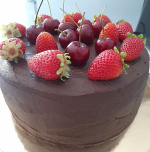 Bolo de laranja e ganache de cacau at Prema in Viseu