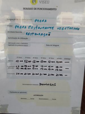 Open hours at Prema in Viseu