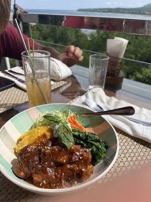 Sorry for my thumb in the picture  at Chido Cafe in Tagbilaran