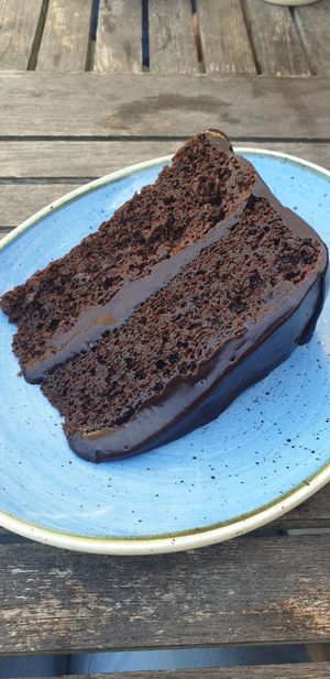 I mean! Strong vegan treat option with the Devils Fudge Cake at Lime Kiln Kitchen in Thetford