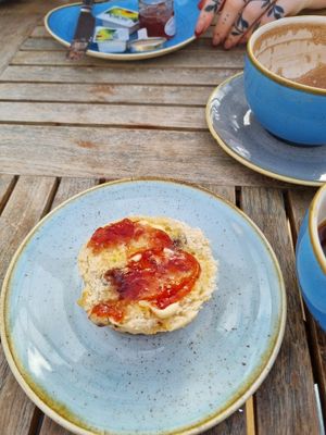 Vegan Scone with Strawberry 🍓  Jam at Lime Kiln Kitchen in Thetford