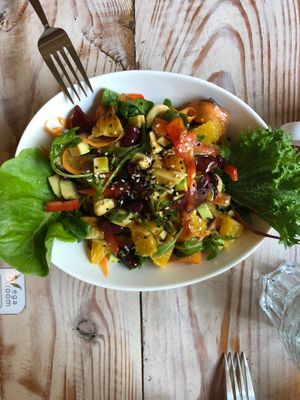 Salad with cranberrries and cashews at VegaRoom in Lviv