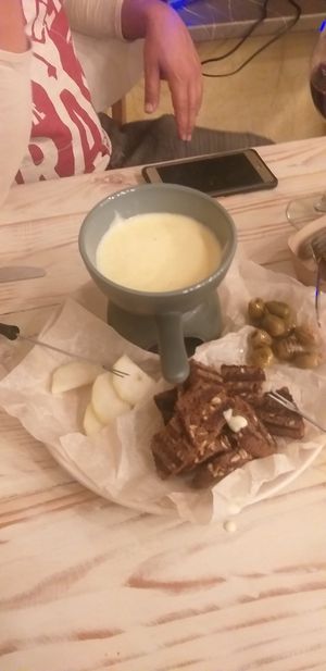 Cheese fondue with grilled olive's so good!!!! Better for 2 people at VegaRoom in Lviv