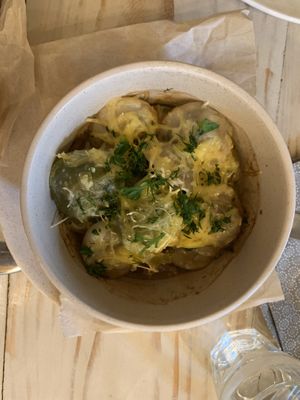 Homemade dumplings with cream and cheese  at VegaRoom in Lviv