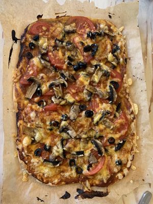 Vegan pizza at VegaRoom in Lviv