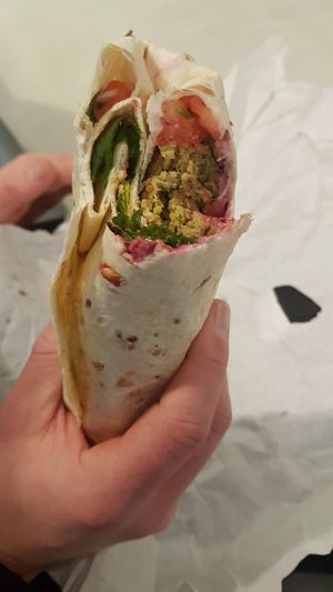 Falafel wrap at DUB - The Happy Pear - T1 in Dublin