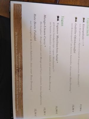 Menü im Oktober 2022 at Hirsch in Besigheim