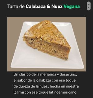 Tarta de Calabaza con nuez.
Lo maravilloso de la simplicidad at La Qarmita in Granada
