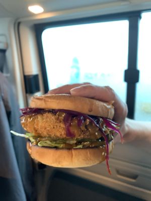 Katsu curry ‘chicken’ burger  at Roots in Aberdeen