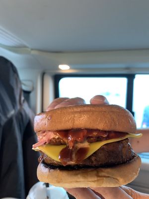 bbq short rib burger  at Roots in Aberdeen