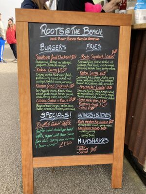 Menu  at Roots in Aberdeen