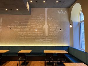 Wall of vegans(or somewhat) #Veganuary at Forky's in Vienna