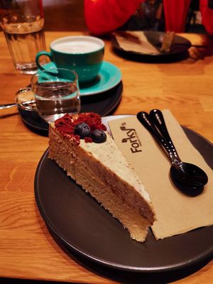 Cheesecake + Cappuccino at Forky's in Vienna