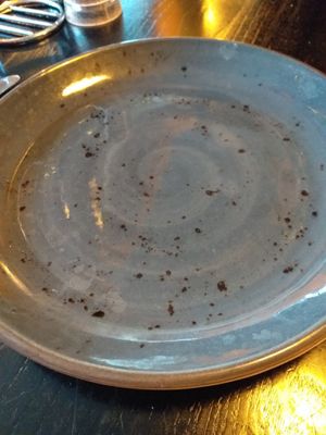 Plate looks water marked but was dirty and greasy at Giannis in Scarborough