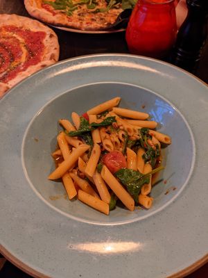 Vegan pine nut penne dish - very tasty! at Giannis in Scarborough