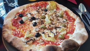 Quattro Stagioni pizza at Giannis in Scarborough