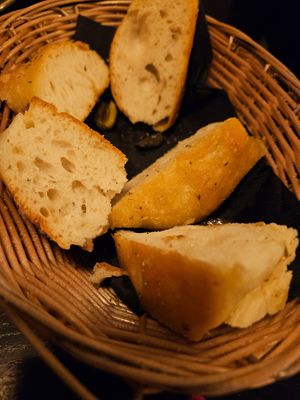 Vegan homemade focaccia bread at Giannis in Scarborough