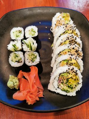 kappa maki and veggie roll at Yukiya Sushi in Harrison Hot Springs