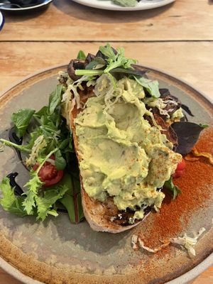 Avo on toast   at Beach House Cafe in Kaikoura