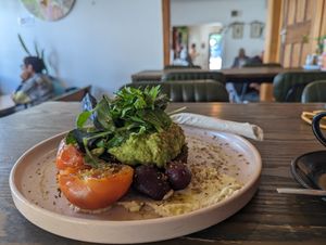 Vegan stack at Beach House Cafe in Kaikoura